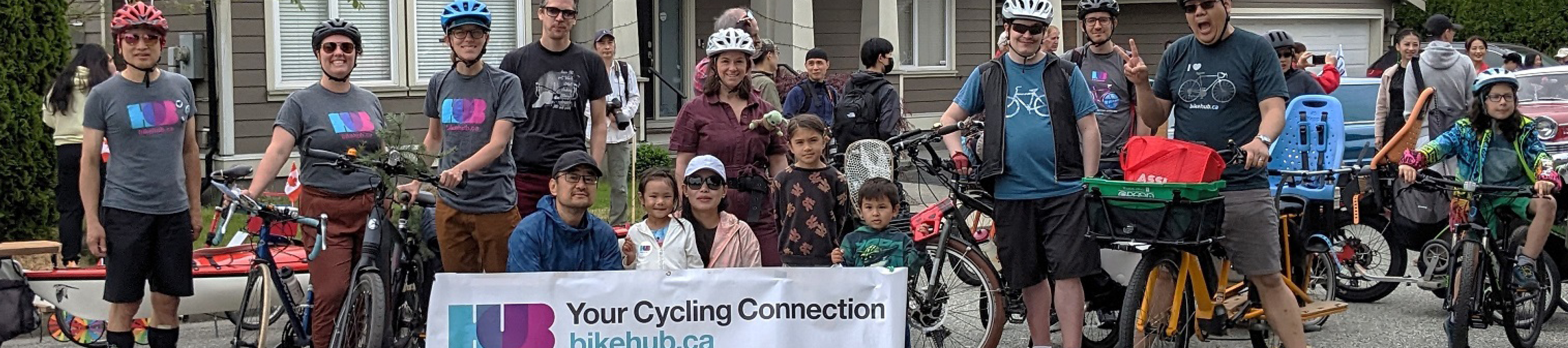 A group photo of New Westminster's Local Committee during a group ride