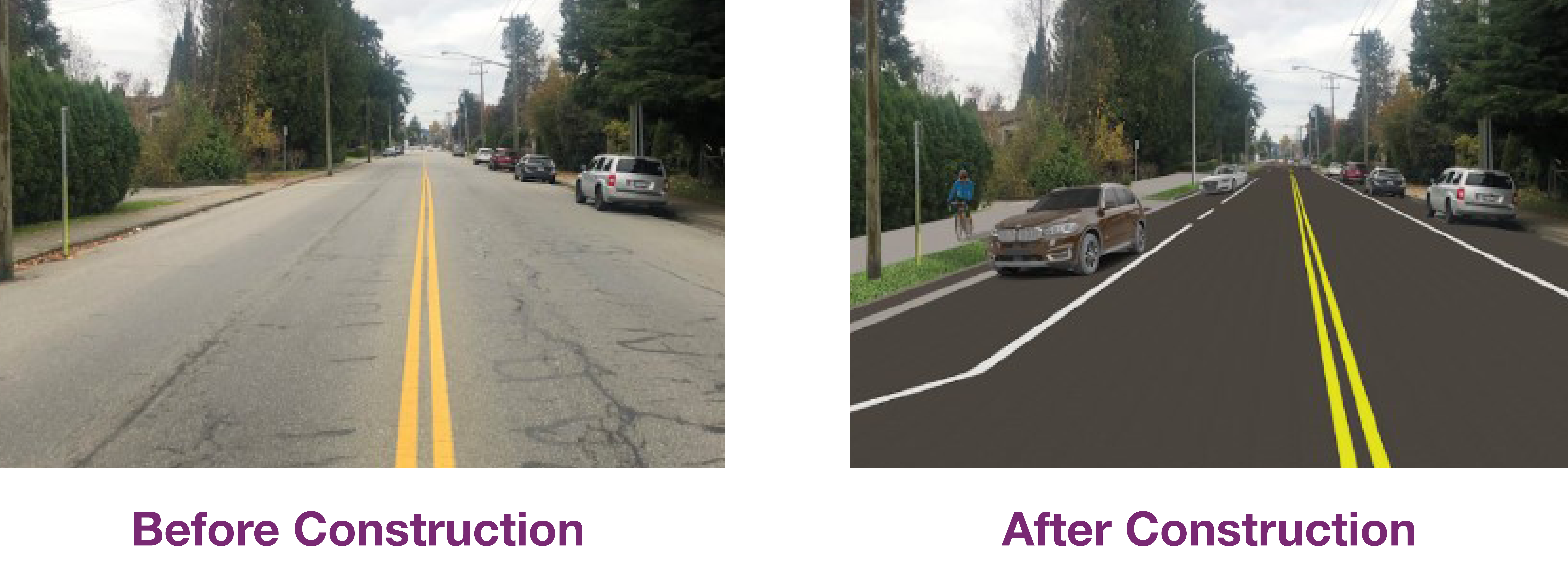 Photos of PRAIRIE AVENUE AT REGINA STREET (LOOKING WEST) - BEFORE AND AFTER CONSTRUCTION