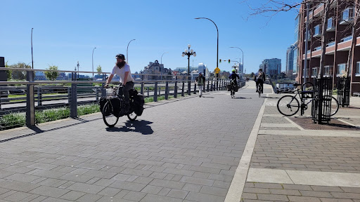 The vertical barrier provides separation for path users. Victoria, BC | Photo Credit: Erin O’Melinn